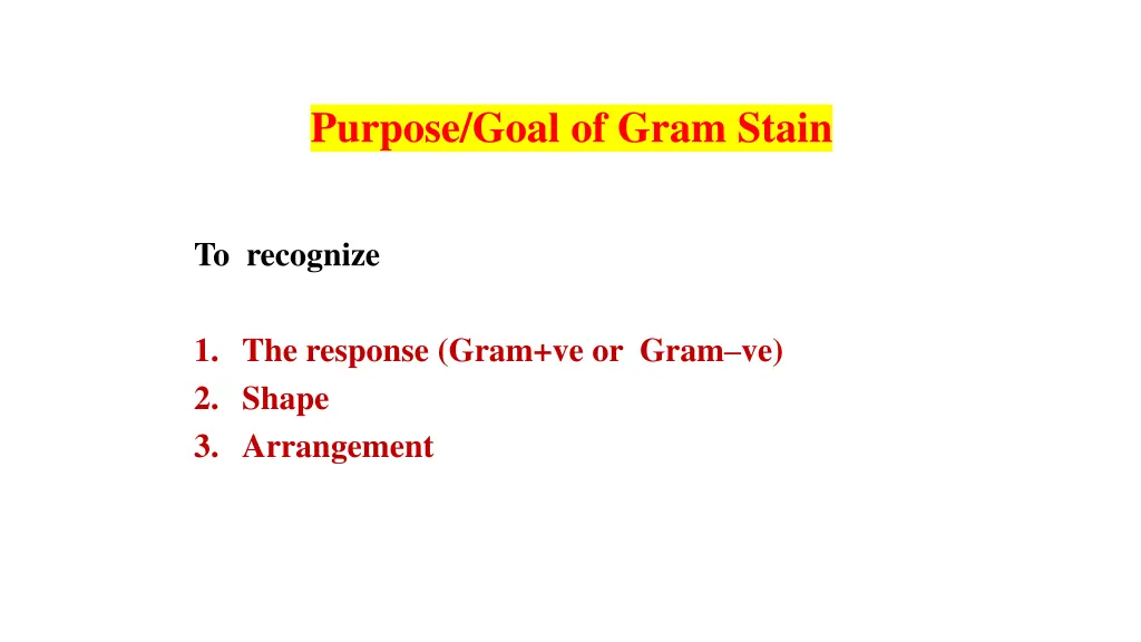 purpose goal of gram stain
