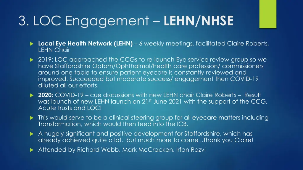 3 loc engagement lehn nhse