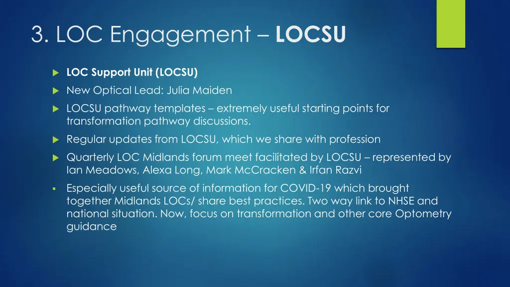 3 loc engagement locsu
