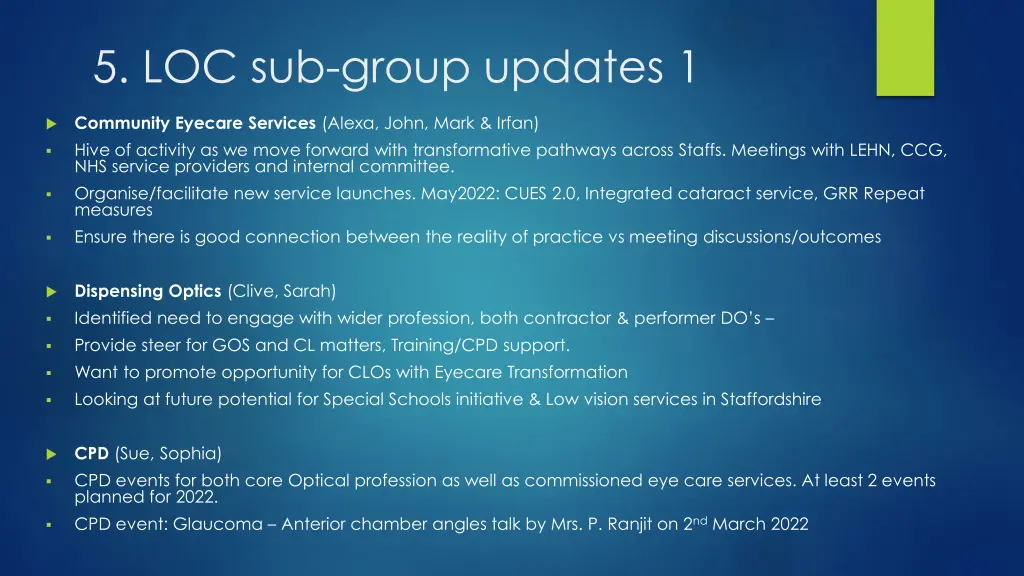 5 loc sub group updates 1