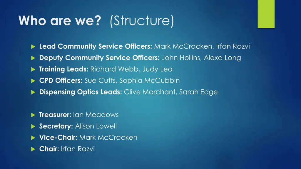 who are we structure