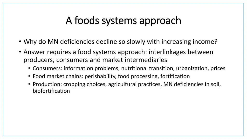 a foods systems approach a foods systems approach