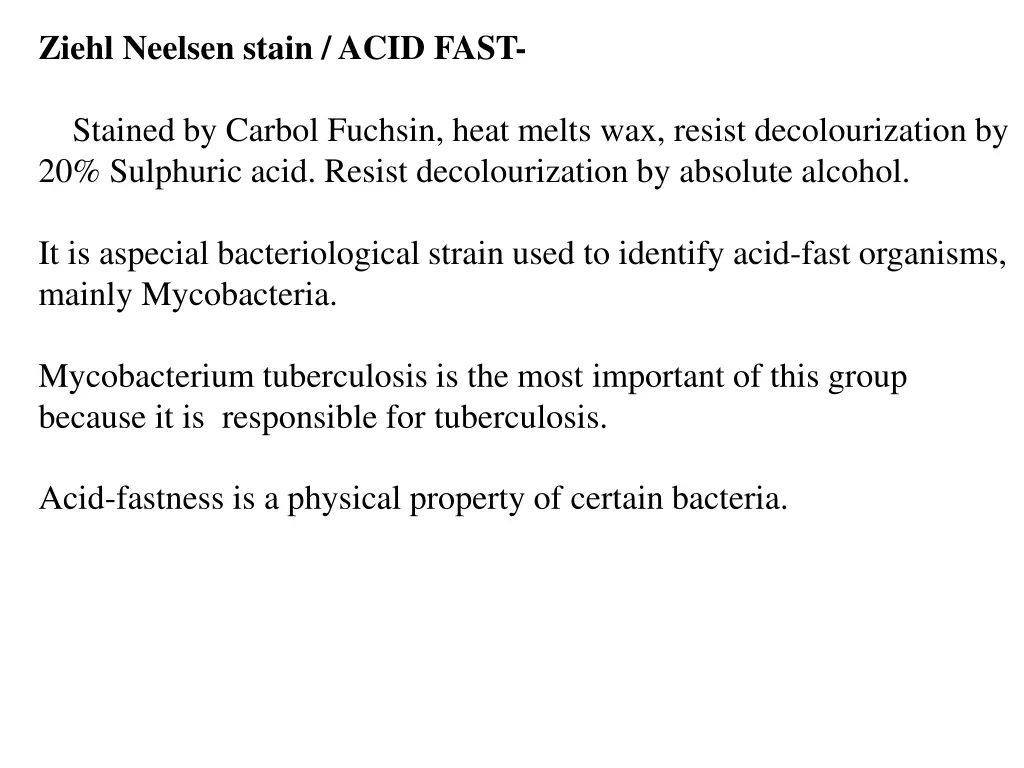 ziehl neelsen stain acid fast