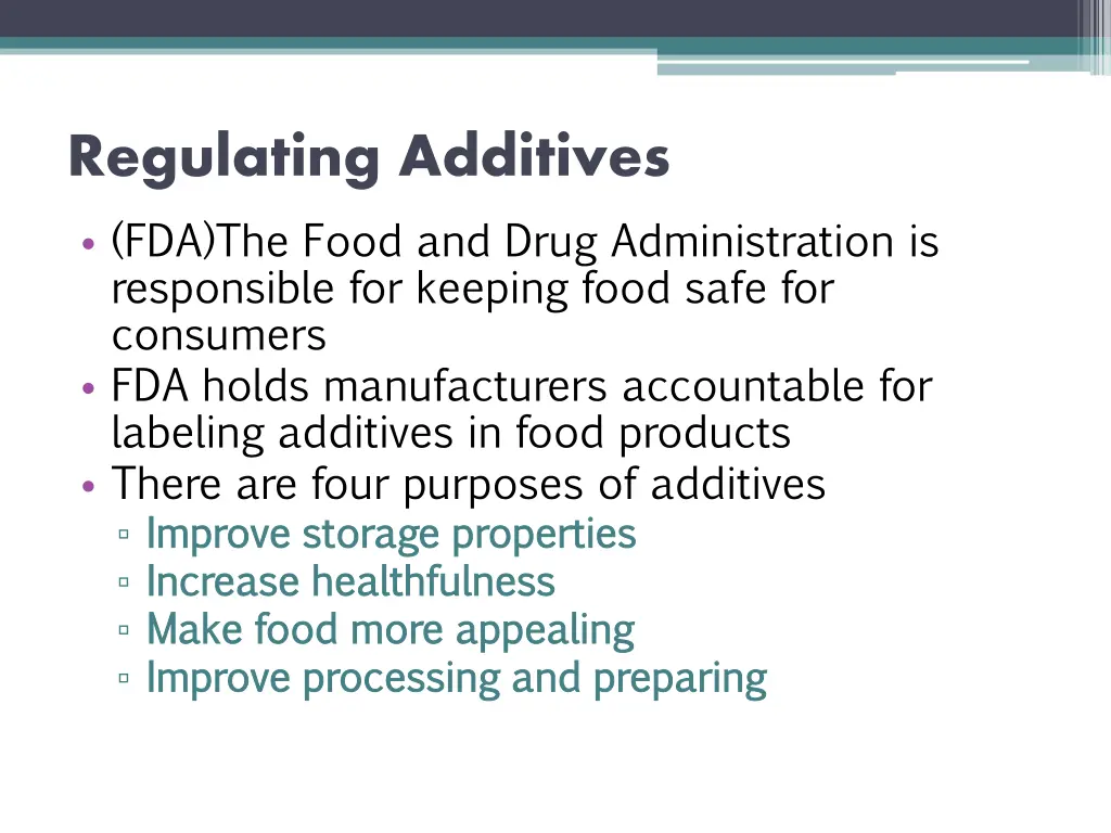 regulating additives fda the food and drug