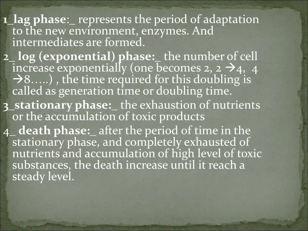 1 lag phase represents the period of adaptation