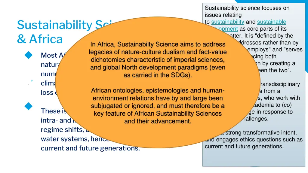 sustainability science focuses on issues relating