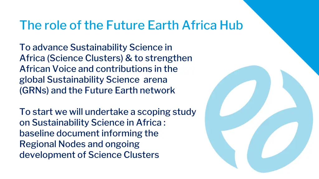 the role of the future earth africa hub