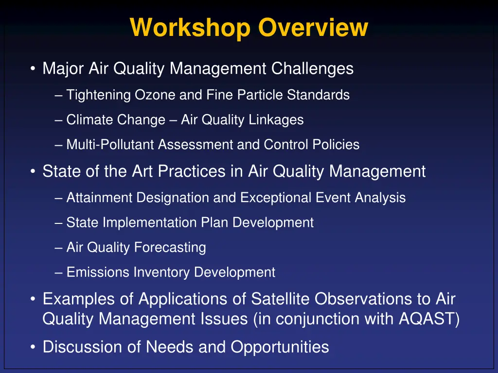 workshop overview 2