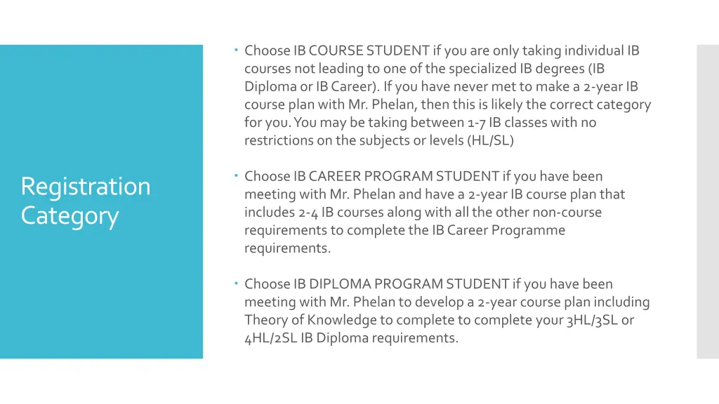 choose ib course student if you are only taking