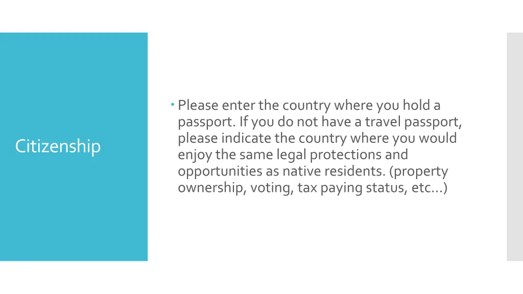 please enter the country where you hold