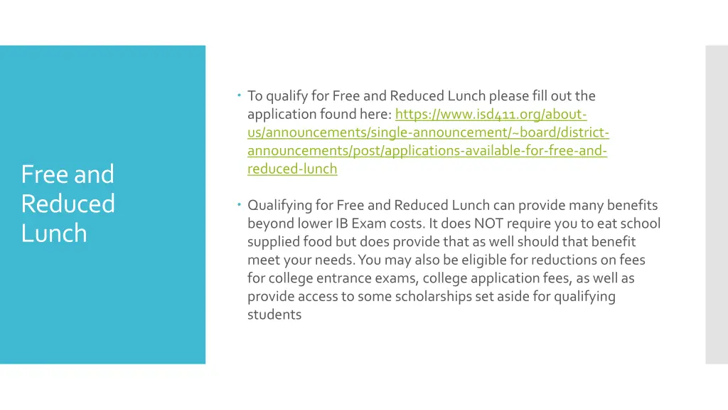 to qualify for free and reduced lunch please fill