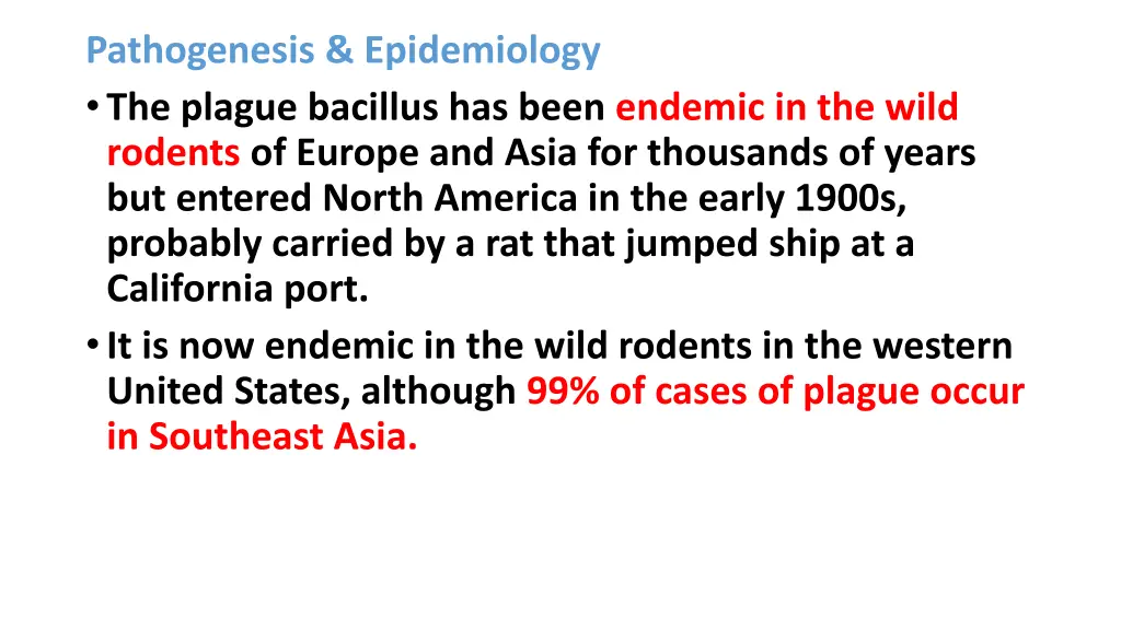 pathogenesis epidemiology the plague bacillus