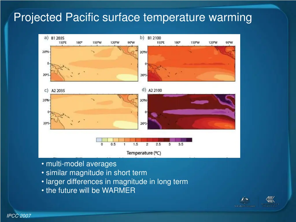 projected pacific surface temperature warming