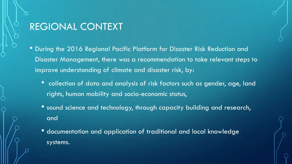 regional context