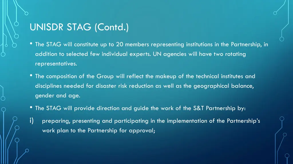 unisdr stag contd