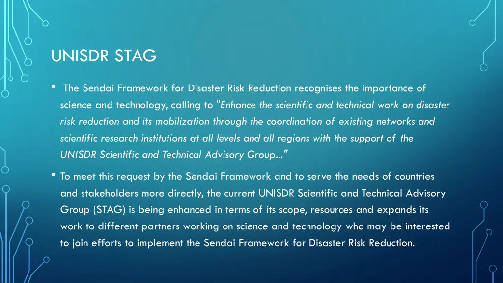 unisdr stag