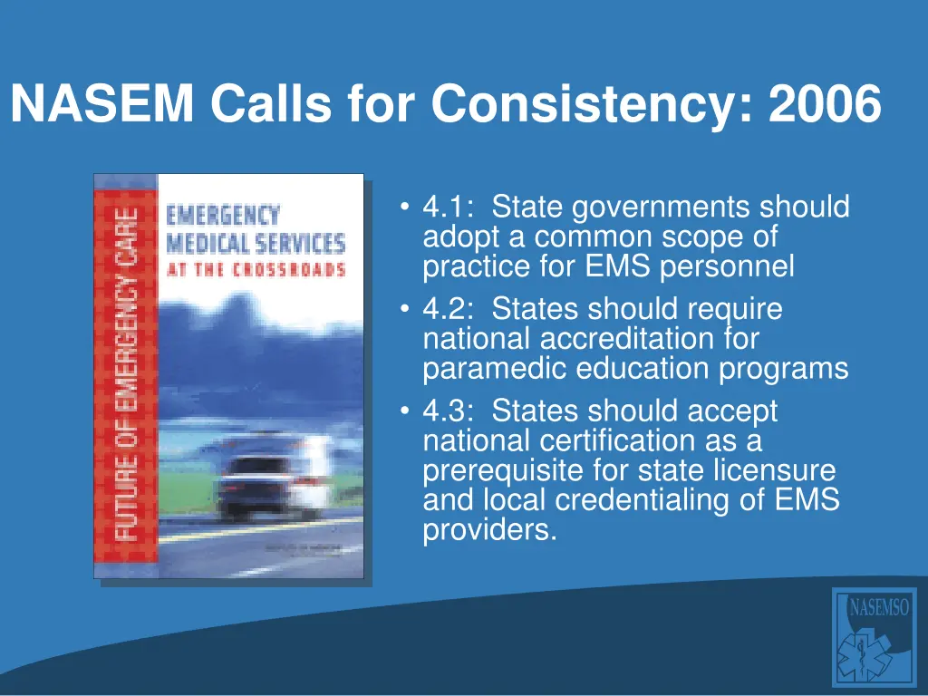 nasem calls for consistency 2006