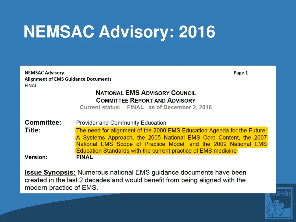 nemsac advisory 2016
