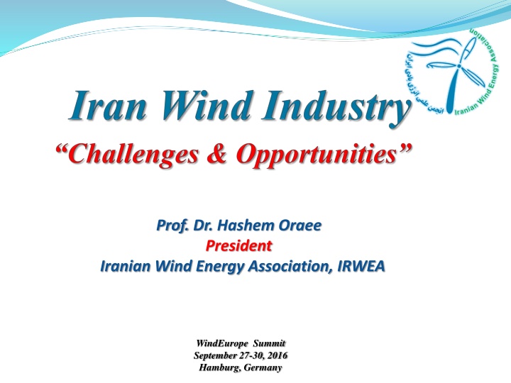 prof dr hashem oraee president iranian wind