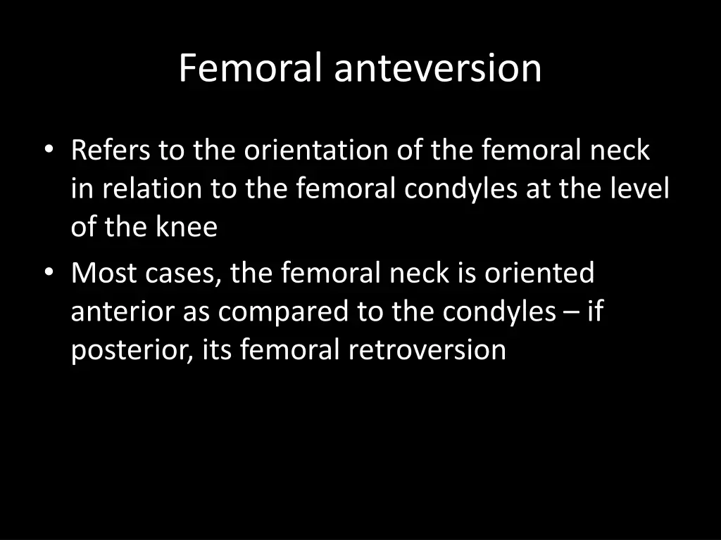 femoral anteversion