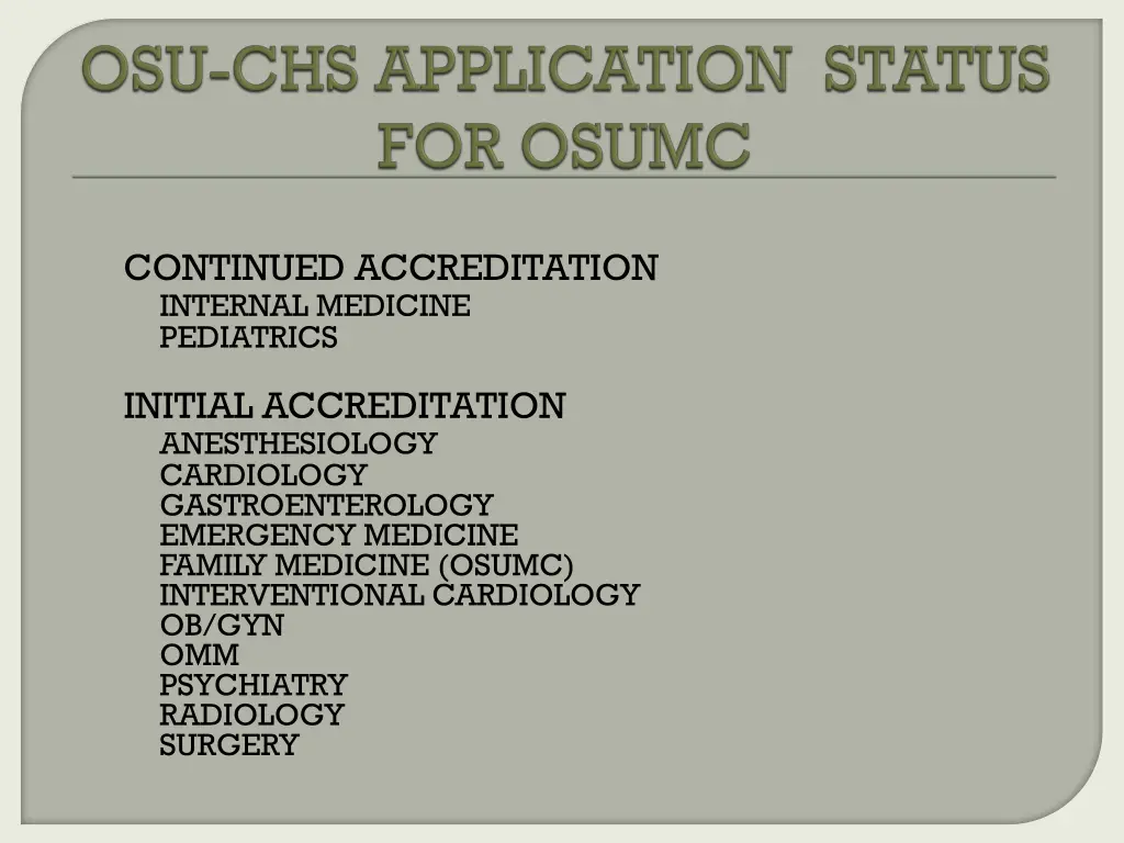 continued accreditation internal medicine