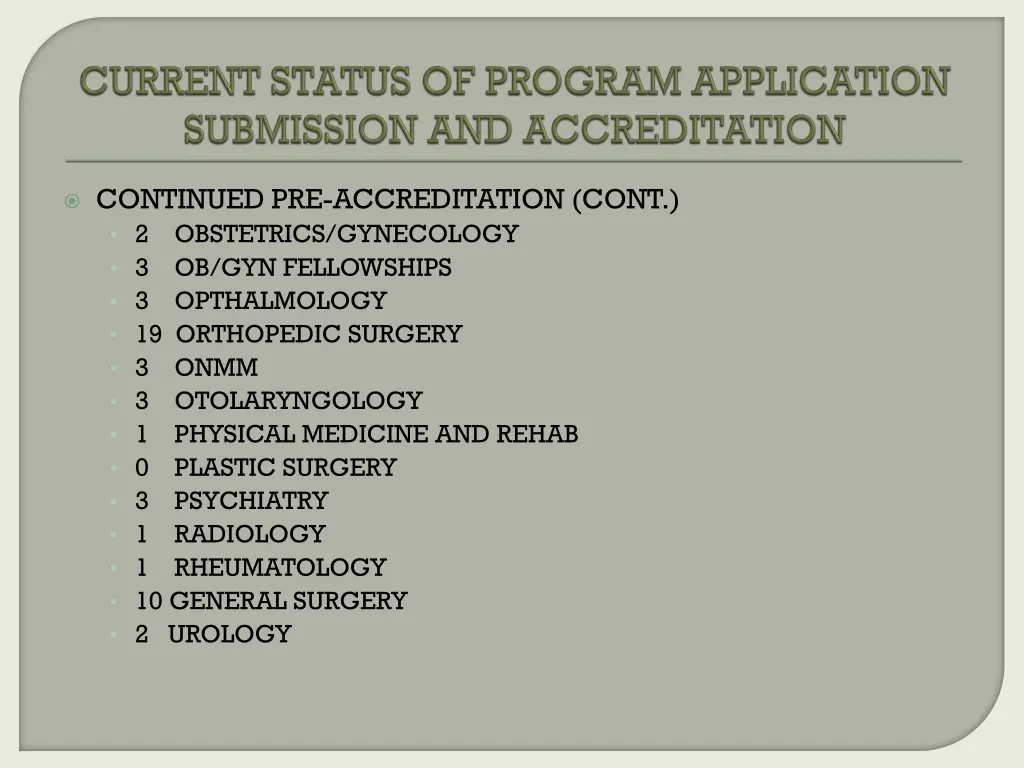 continued pre accreditation cont 2 obstetrics