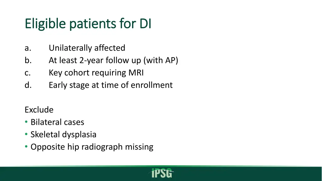 eligible patients for di eligible patients for di