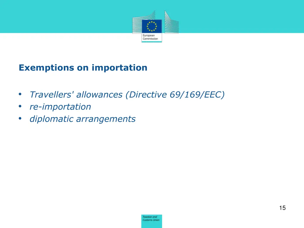 exemptions on importation