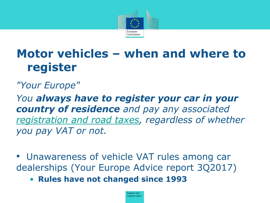 motor vehicles when and where to register