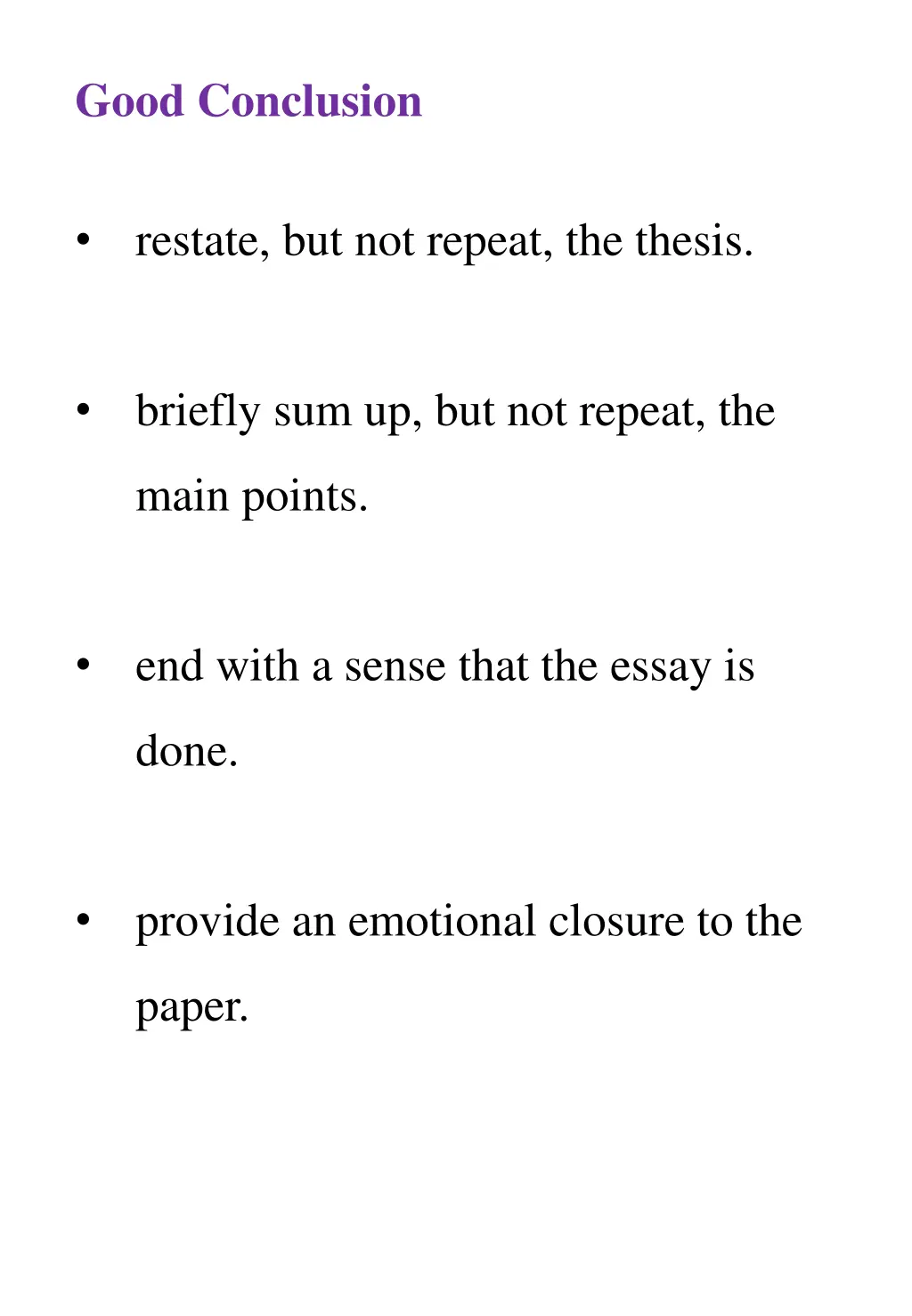 good conclusion