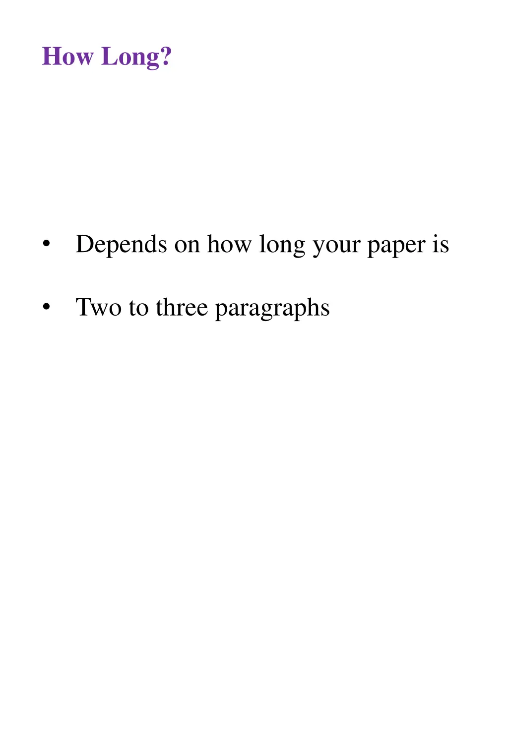 how long