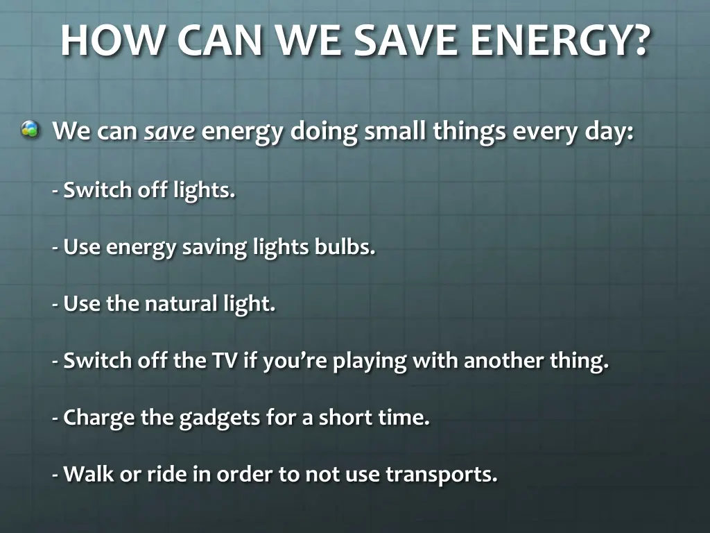how can we save energy