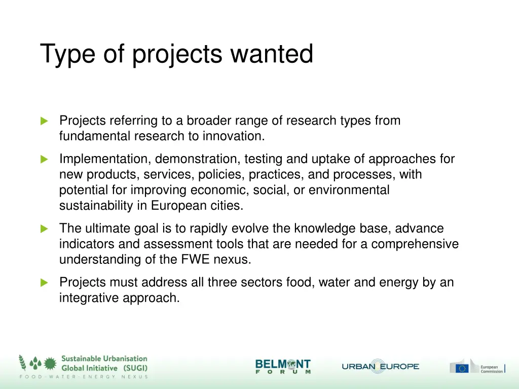 type of projects wanted