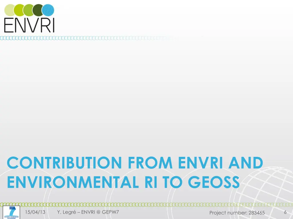 contribution from envri and environmental