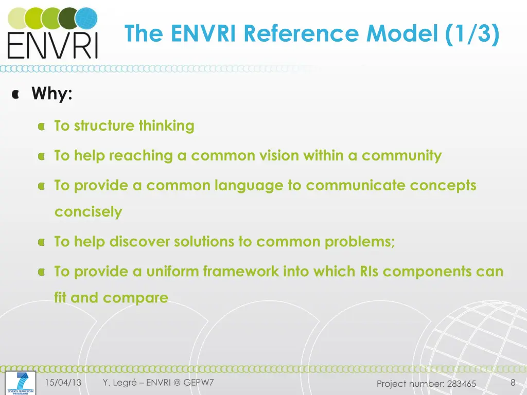 the envri reference model 1 3