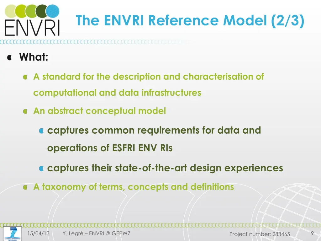 the envri reference model 2 3