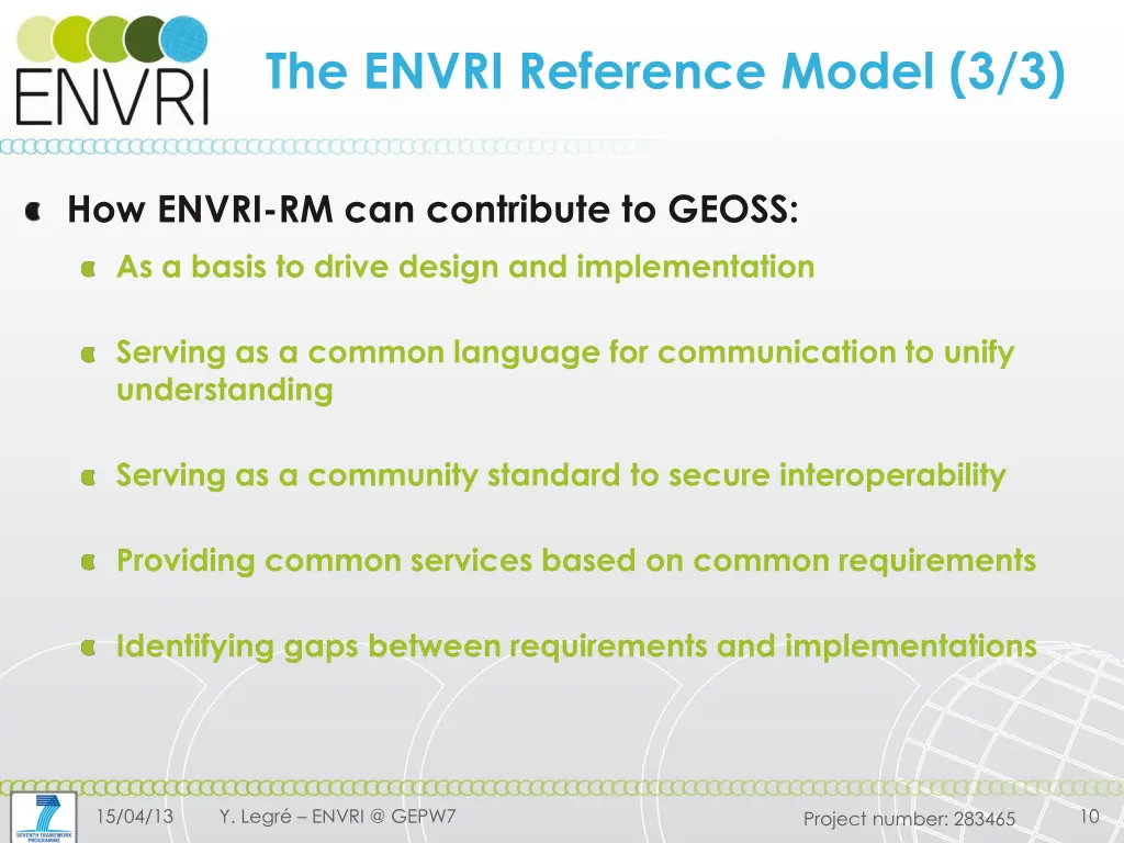 the envri reference model 3 3