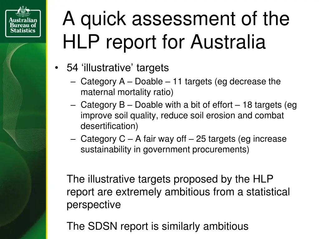 a quick assessment of the hlp report for australia