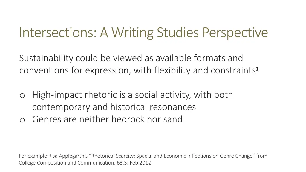 intersections a writing studies perspective
