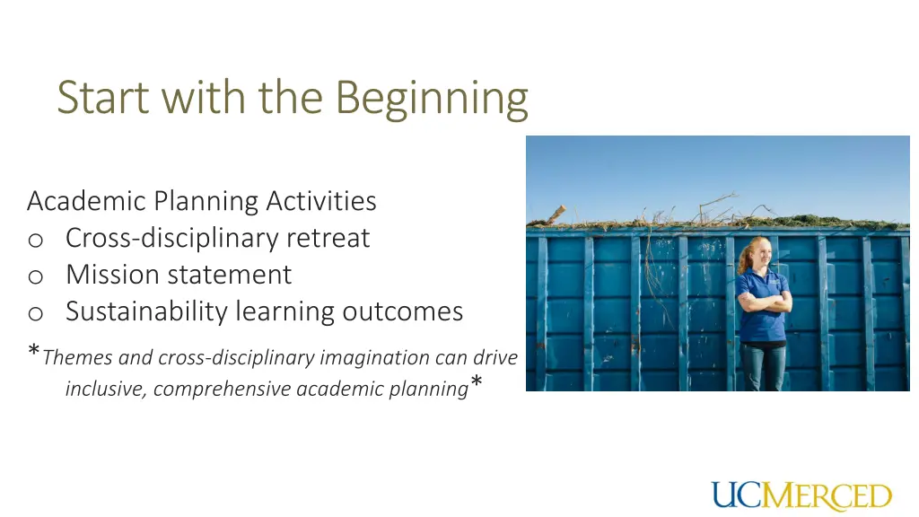 start with the beginning