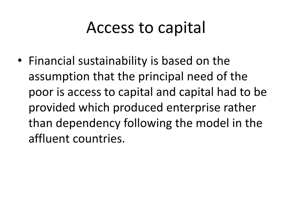 access to capital