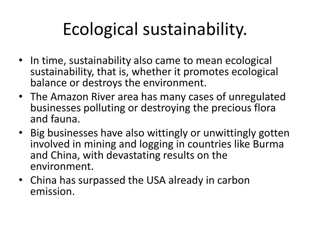 ecological sustainability
