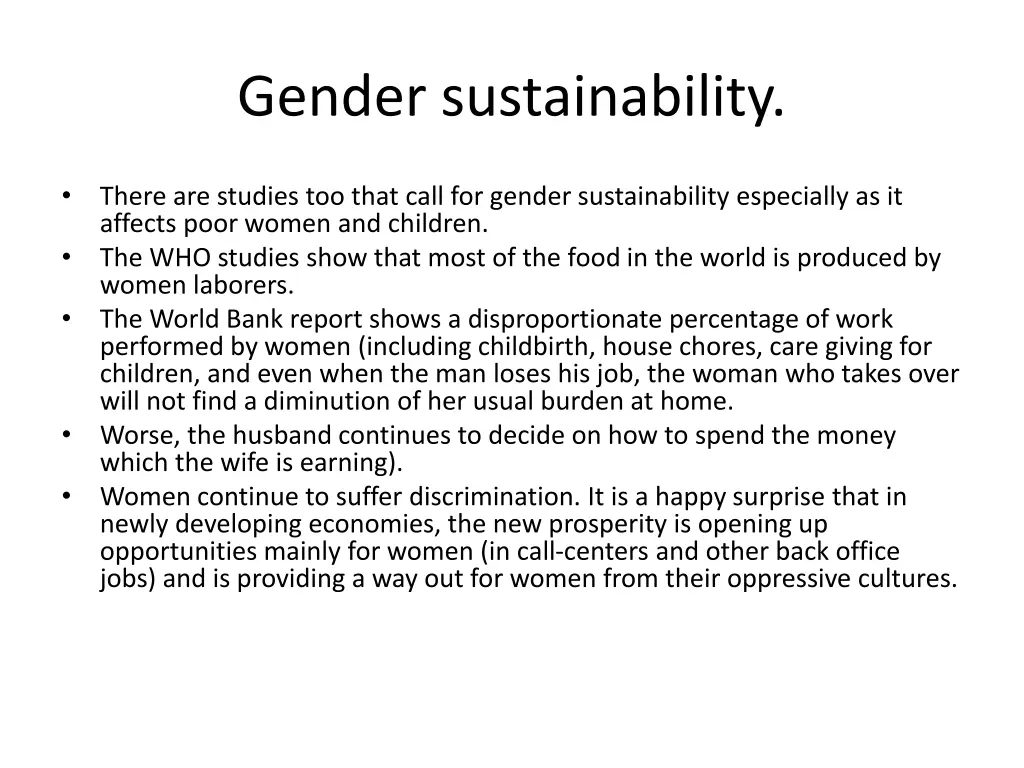 gender sustainability