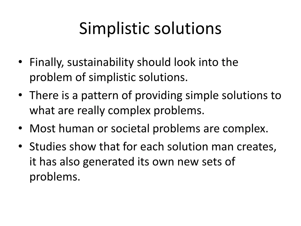 simplistic solutions