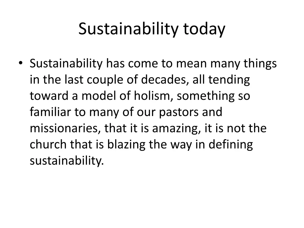 sustainability today