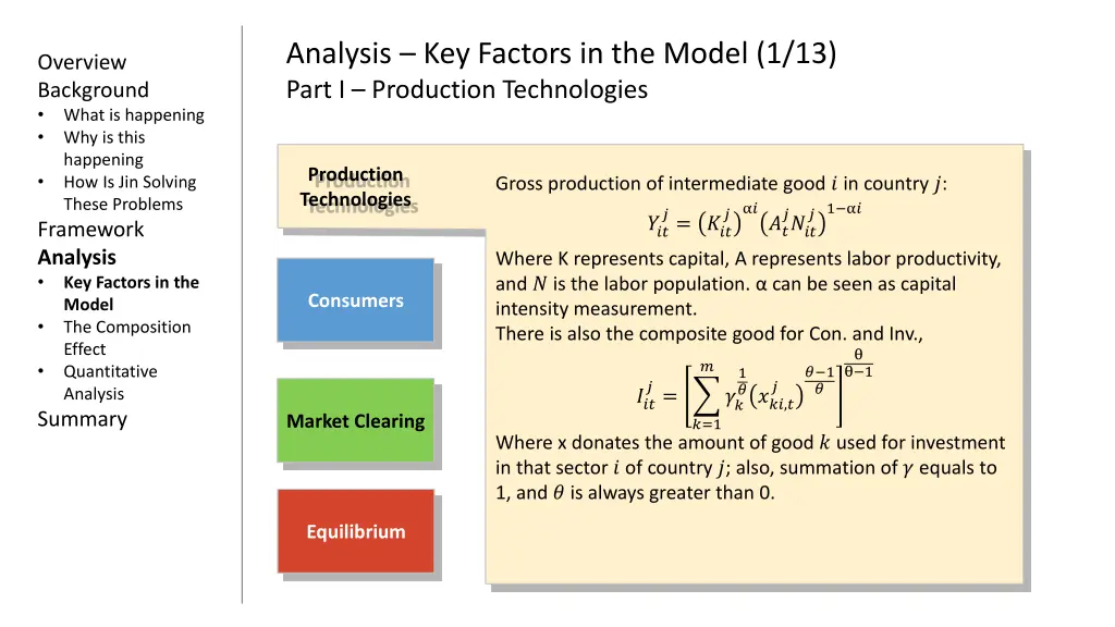 analysis key factors in the model 1 13 part