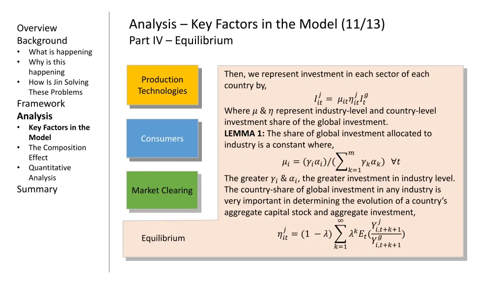 analysis key factors in the model 11 13 part