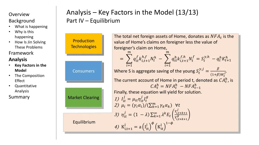 analysis key factors in the model 13 13 part