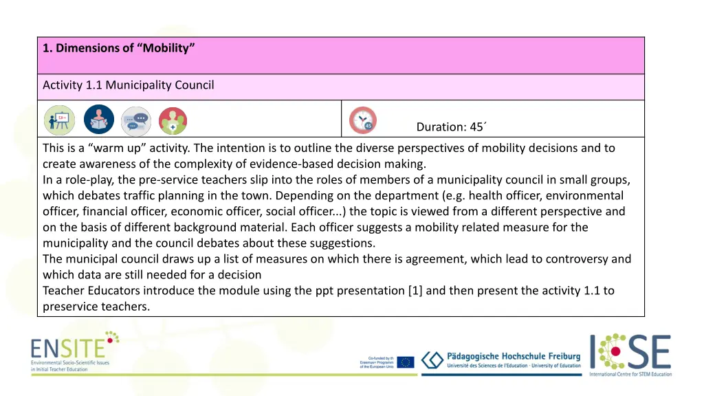 1 dimensions of mobility