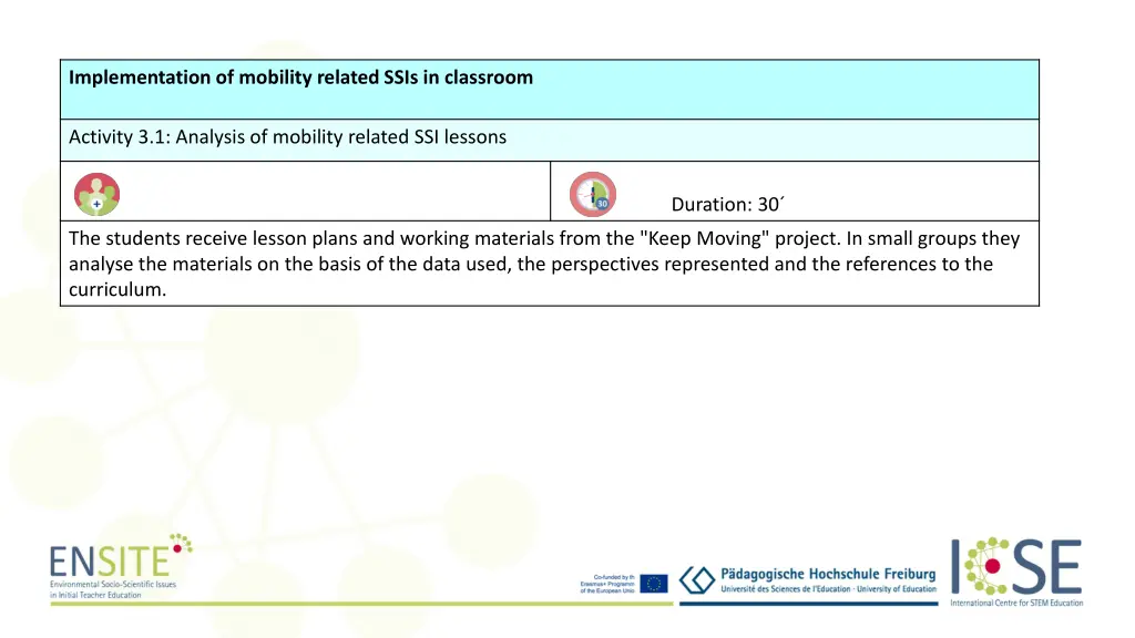 implementation of mobility related ssis